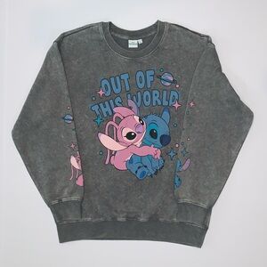 Lilo & Stitch Gray Angel & Stitch "Out of This World" Sweatshirt-Size L New
